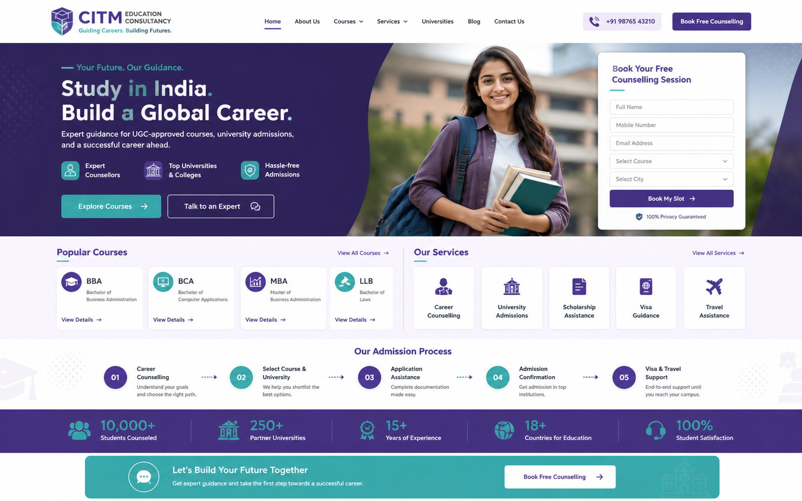 Modern Growth purple and teal website design preview